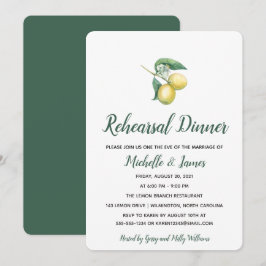 Zweigstelle Wasserfarben-Zitrone | Abendessen Prob Einladung