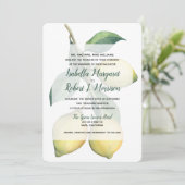 Zweigstelle Wasserfarben-Zitrone | Hochzeitseinlad Einladung (Stehend Vorderseite)