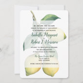 Zweigstelle Wasserfarben-Zitrone | Hochzeitseinlad Einladung (Vorderseite)