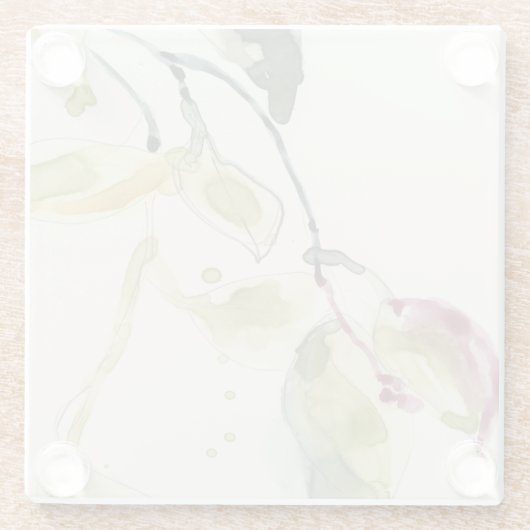 Zweigstelle Wasserfarbenleaf Triptych Glasuntersetzer (Rückseite)