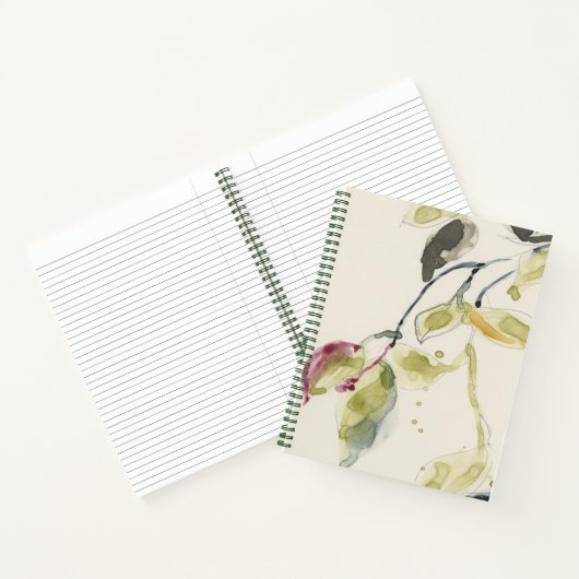 Zweigstelle Wasserfarbenleaf Triptych Notizblock (Innenseite)