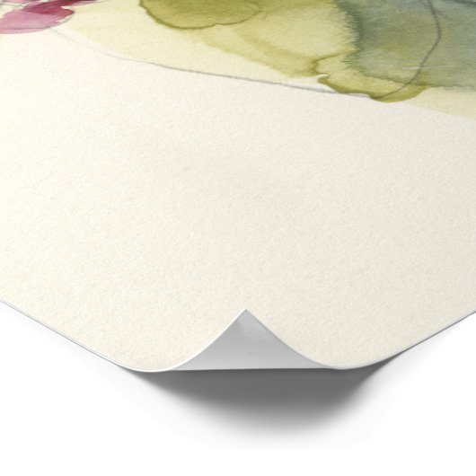 Zweigstelle Wasserfarbenleaf Triptych Poster (Ecke)