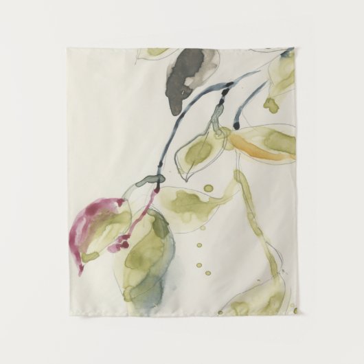 Zweigstelle Wasserfarbenleaf Triptych Wandteppich (Vorderseite)