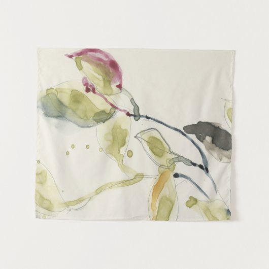 Zweigstelle Wasserfarbenleaf Triptych Wandteppich (Vorderseite (Horizontal))