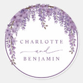 Zweigstelle Wisteria Blumengarten Hochzeit Runder Aufkleber (Vorderseite)