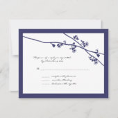 Zweigstellen der blauen Wildblume Hochzeitsszenari RSVP Karte (Vorderseite)