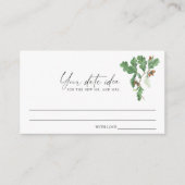 Zweigstellen - Ideen für die Datumsnacht \ Date ja Begleitkarte (Vorderseite)