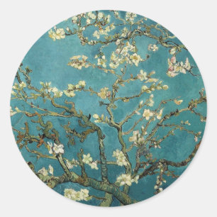 Zweigstellen mit Almond Blossom von Vincent Van Go Runder Aufkleber