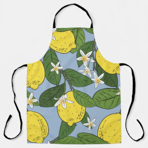 Zweigstellen von Lemon: Blaue Vintage Illustration Schürze