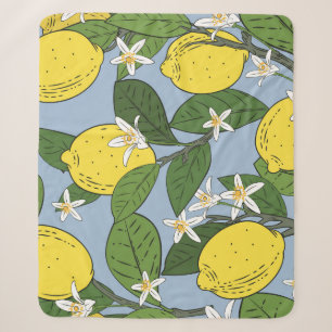 Zweigstellen von Lemon: Blaue Vintage Illustration Sherpadecke