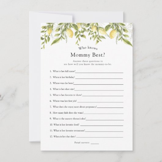 Zweigstellen von Lemon, die die beste Duschspielka Einladung (Vorderseite)