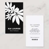 Zweigstellenkarte für moderne Schwarz-Weiß-Blätter Visitenkarte (Vorne/Hinten)