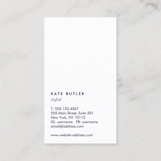 Zweigstellenkarte für Navy Blue Pink-Blätter Visitenkarte (Rückseite)