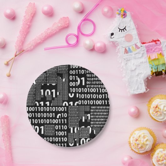 Zweiheit in Schwarzem u. im Weiß Pappteller (Party)