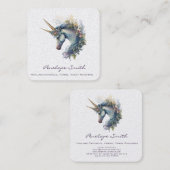 Zweihorn-Einhorn-Platz-Visitenkarte Quadratische Visitenkarte (Vorne/Hinten)