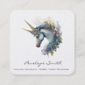 Zweihorn-Einhorn-Platz-Visitenkarte Quadratische Visitenkarte (Vorderseite)