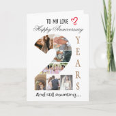 Zweijährige Fotokarte zum Hochzeitstag Karte (Vorderseite)