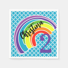 Zweijährige Rainbow-Geburtstagsparty Serviette