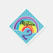 Zweijährige Rainbow-Geburtstagsparty Serviette (Ecke)