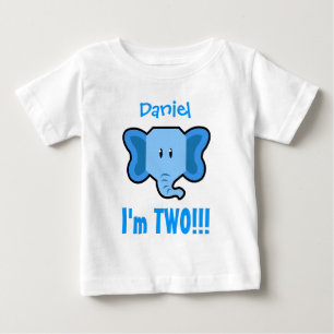 Zweijähriger 2. Geburtstag mit Elefanten V01 Baby T-shirt