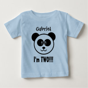 Zweijähriger 2. Geburtstag mit Panda V03C Baby T-shirt