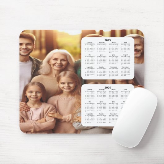 Zweijähriger Familienkalender 2025-2026 Mousepad (Mit Mouse)