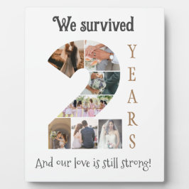 Zweijähriges Hochzeitstag Fotoplatte