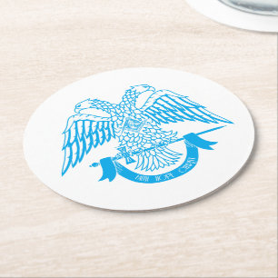 Zweikopfadler als asonisches Symbol Runder Pappuntersetzer