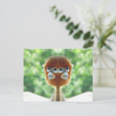 Zweiköpfiger Baby Affe Postkarte (Stehend Vorderseite)