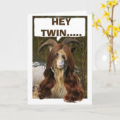 ZWEILLANGE ZIEGE IN LANGJÄHRIGER GEBURTSZEIT KARTE (Gelbe Blume)