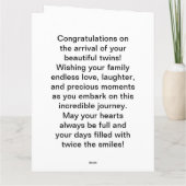 Zweimal die Freude, zweimal die Liebe Dankeskarte (Rückseite)