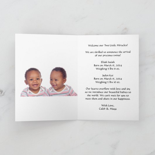 Zweimal die Freude, Zweimal die Liebe! Geburtsankü (Innenseite)