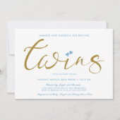 Zweimal die Liebe Twin Boys Baby Dusche Einladung (Vorderseite)