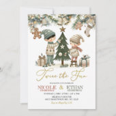 Zweimal die lustige kleine Elf gemeinsame Geburtst Einladung (Vorderseite)