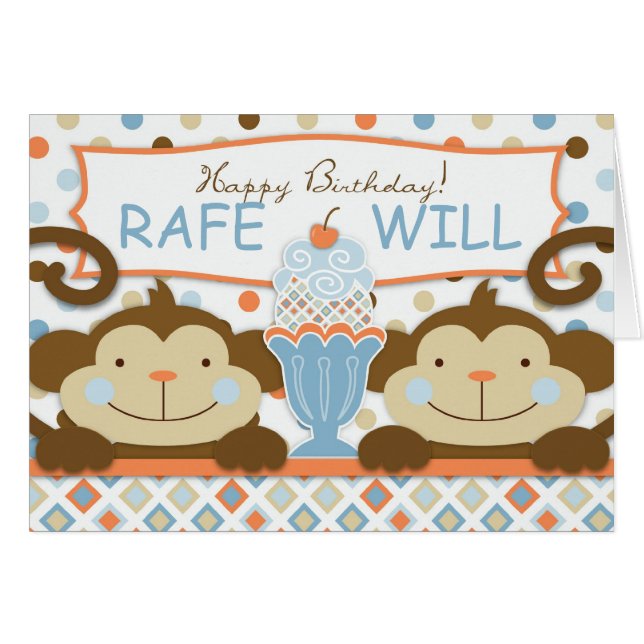 Zweimal die Spaß JUNGEN Karte (Vorderseite (Horizontal))