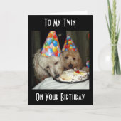 ZWEIMAL DOPPELTE LIEBE, DOPPELHUNDE BIRTHTAG KARTE (Vorderseite)