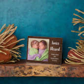 Zweimal gesegnet Twin Baby Foto Namen Geburtsdatum Fotoplatte (Seite)