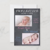 Zweimal gesegnete Twins - 3x5 Geburtsankündigung Ankündigung (Vorderseite)