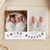 Zweimal gesegnete Typografie White Birth Ankündigu Ankündigung