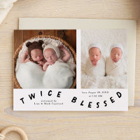 Zweimal gesegnete Typografie White Birth Ankündigu