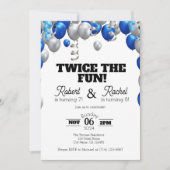 Zweimal laden die Fun Double Birthday Celebration Einladung (Vorderseite)