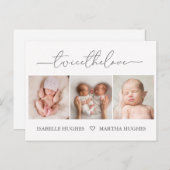 Zweimal Liebe, doppelte Geburtsausweise Postkarte (Vorne/Hinten)