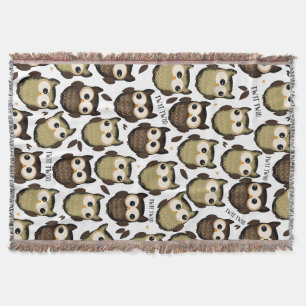 Zweimal! niedliches Eule-Muster. Decke