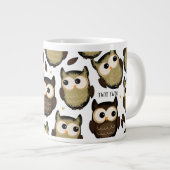 Zweimal! niedliches Eule-Muster. Jumbo-Tasse (Vorderseite Rechts)