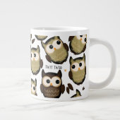 Zweimal! niedliches Eule-Muster. Jumbo-Tasse (Rechts)