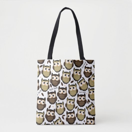 Zweimal! niedliches Eule-Muster. Tasche (Vorderseite)