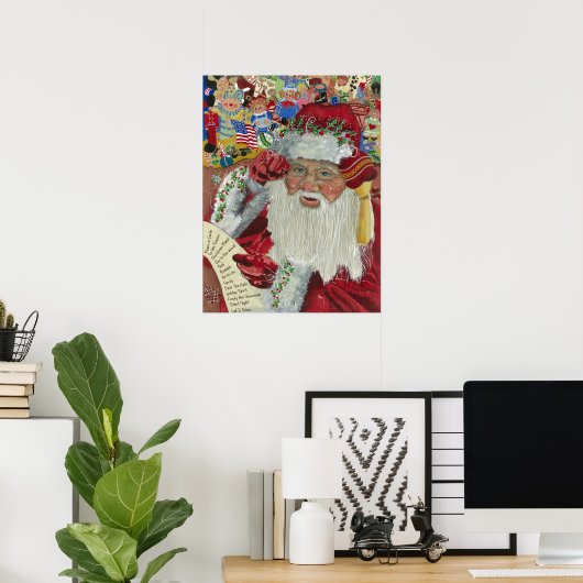 Zweimal prüfen — Klassischer Santa 18x24 Poster (Heimbüro)