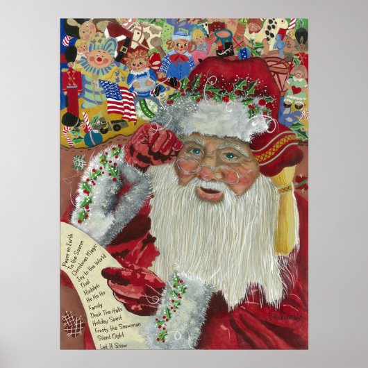 Zweimal prüfen — Klassischer Santa 18x24 Poster (Vorne)