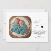 Zweimal Seligen Twins Foto Birth Ankündigung (Rückseite)