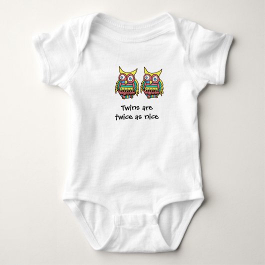 Zweimal so netter Owl Baby Strampler (Vorderseite)